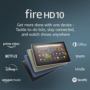 Fire HD 10 inch tablet with leather case